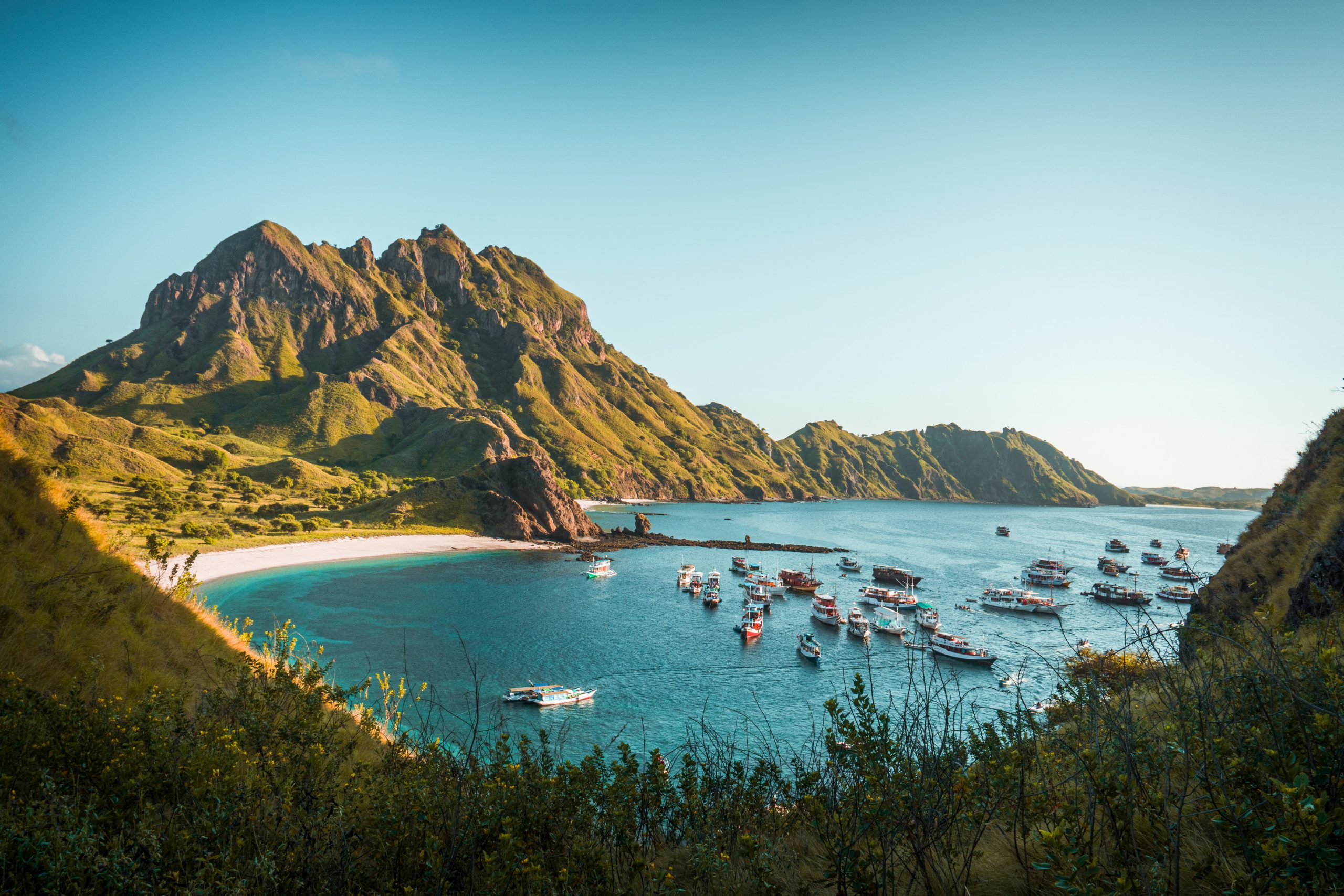 Beach and hill scene of Padar Island