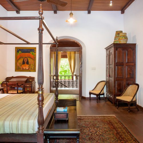 Interior of the Captain Suite, bedroom. Tamarind Hill