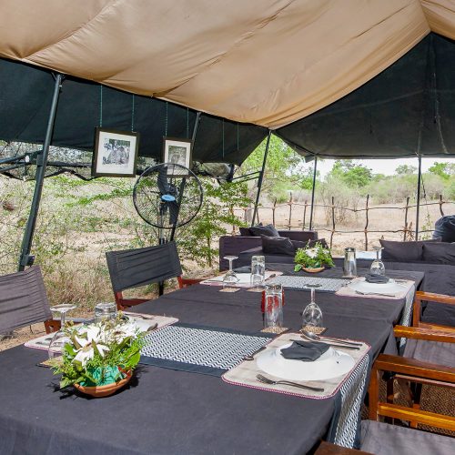 Dining tent and lounge, Leopard Trails Wilpattu