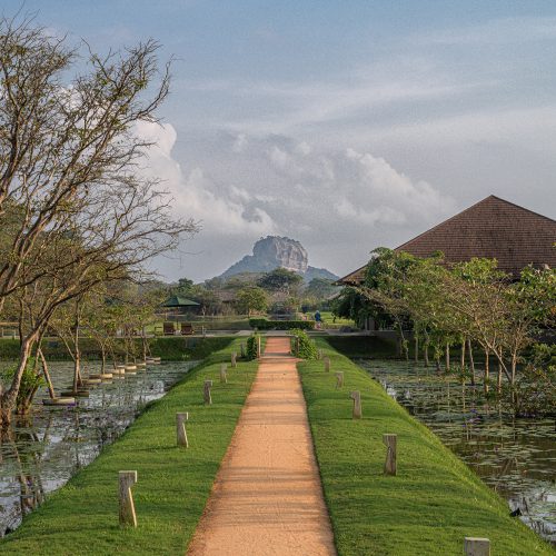 View of Lion Rock from Water Garden Sigiriya